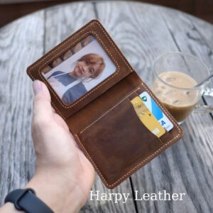 Retro 100% Real Leather Men Wallets Bifold Crazy Horse Genuine Leather  Wallet for Men