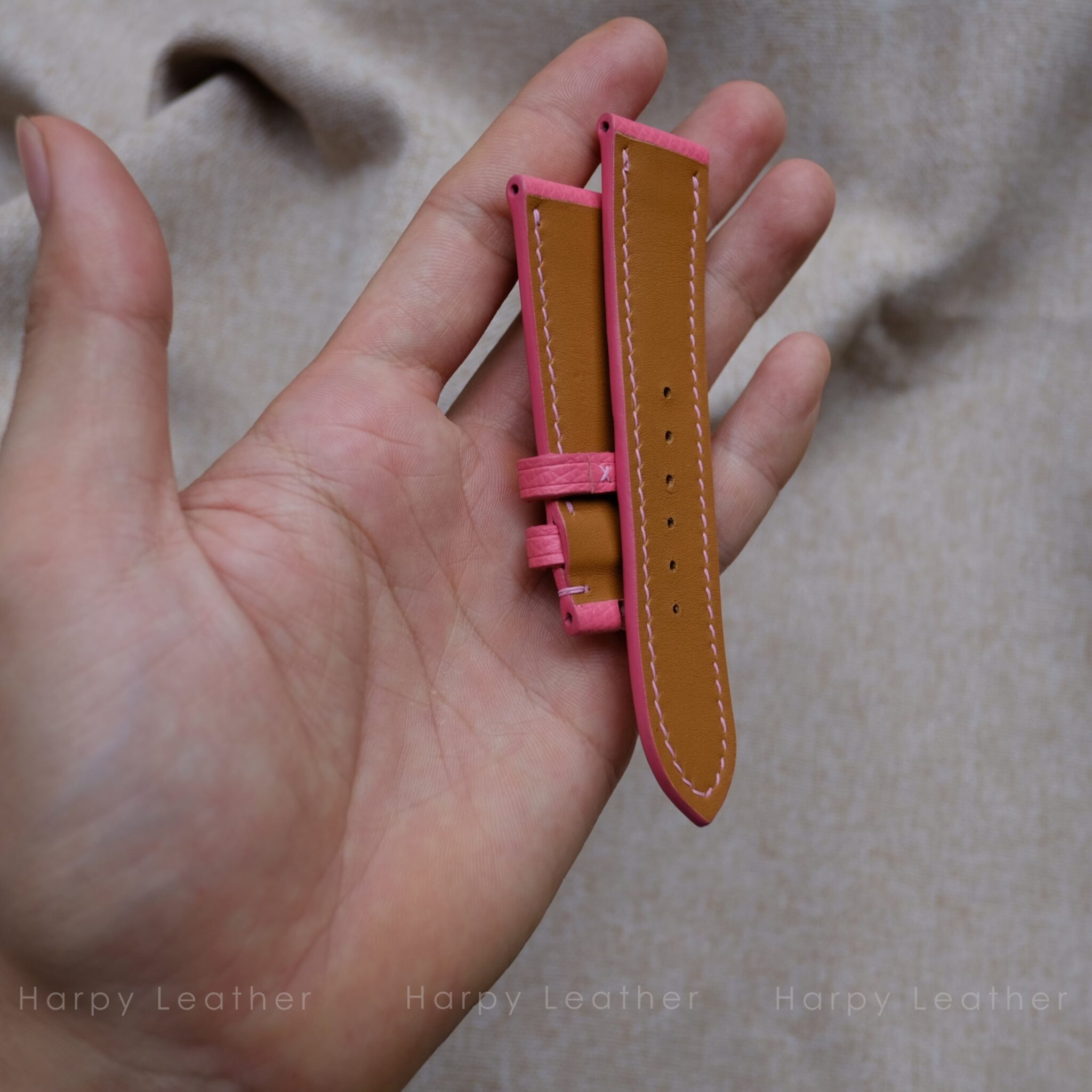 Pink Watch Strap Handmade Leather Watch Straps 14mm 16mm