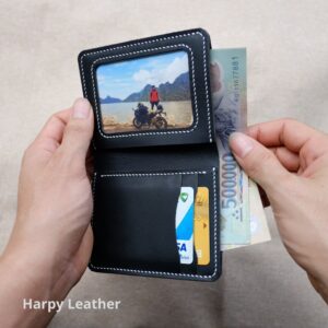 Slim Leather Wallet DATE NIGHT Personalized Bifold Wallet 