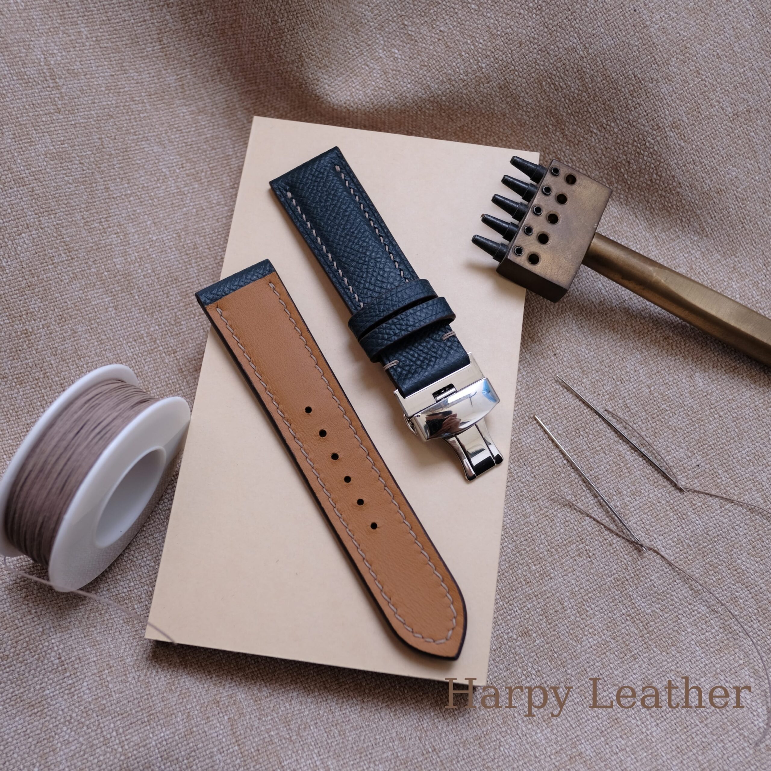 Blue Watch Strap & Band - Handmade leather watch strap - HARPY LEATHER