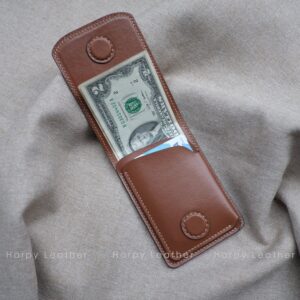 Nappa Leather Slim Bifold Wallet with Money Clip 