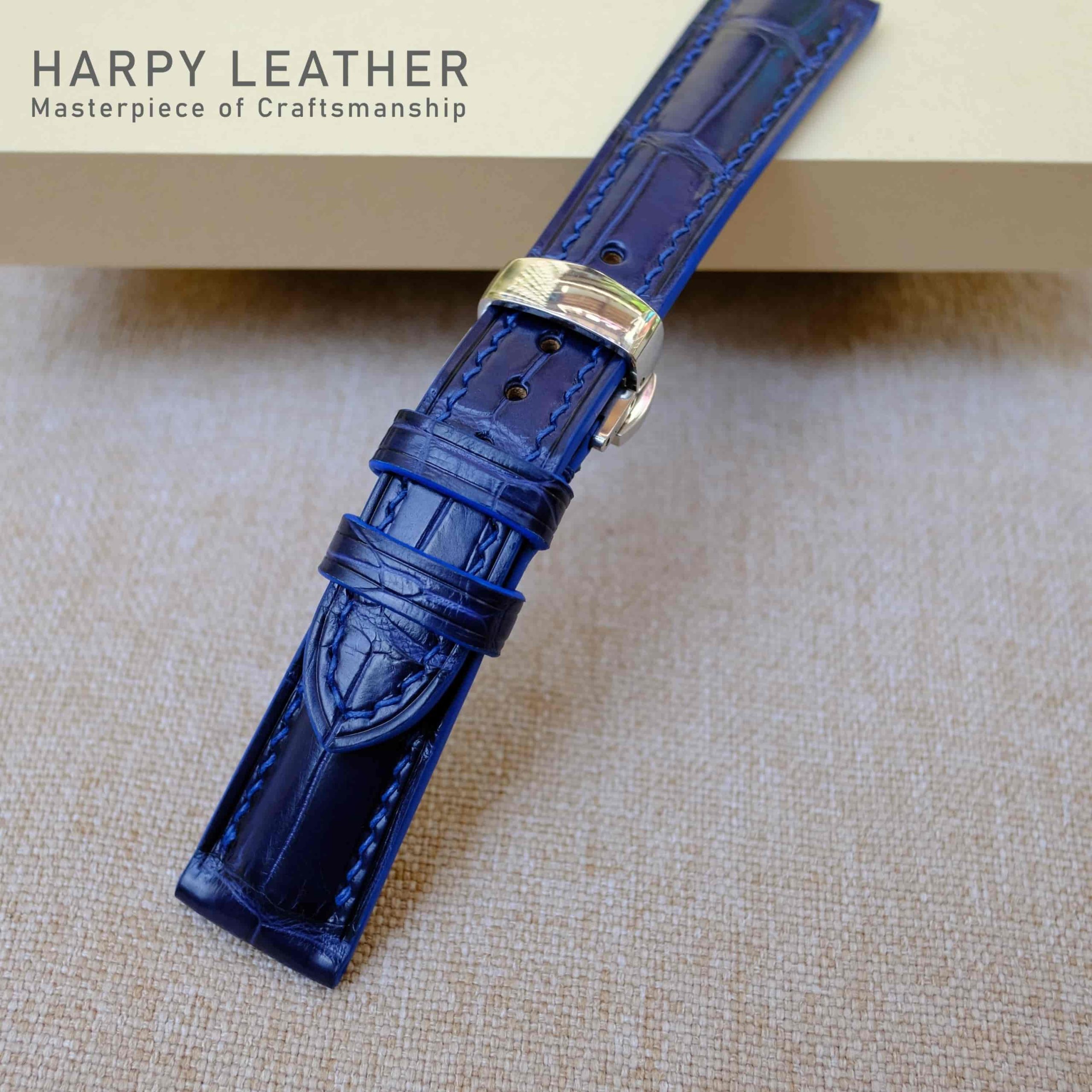 Blue crocodile best sale leather watch strap