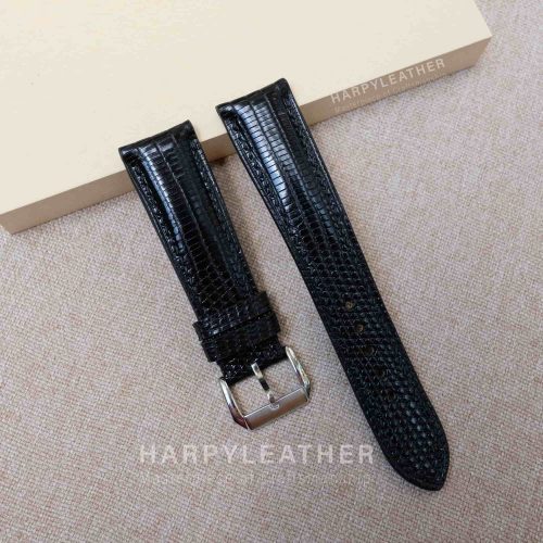 black-lizard-leather-watch-strap