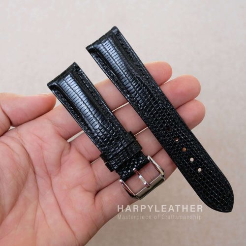 black-lizard-leather-watch-strap