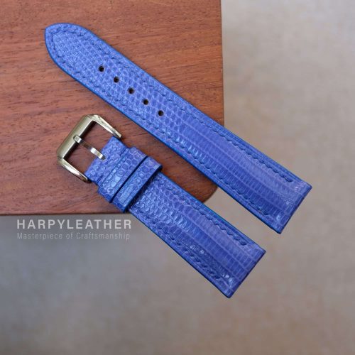 blue lizard leather watch strap