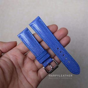 blue lizard leather watch strap