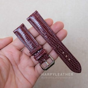 bordeaux-lizard-leather-watch-strap