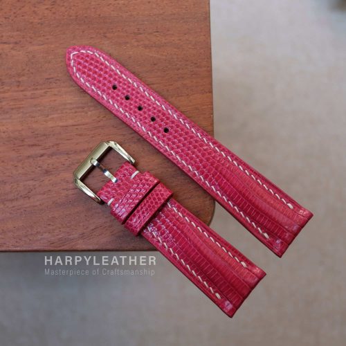 cherry-red-lizard-leather-watch-strap