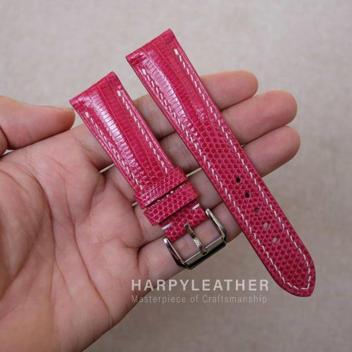 cherry-red-lizard-leather-watch-strap