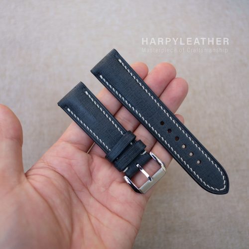 navy blue babele leather watch strap