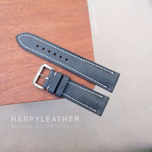 Navy blue babele leather watch strap 3