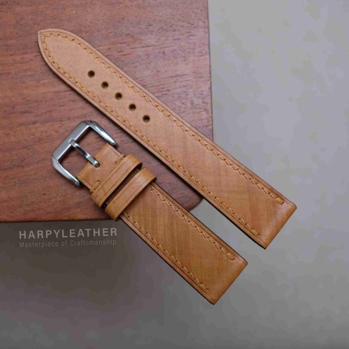 Brown mozart leather watch strap 2