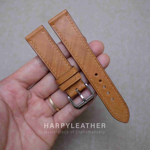 Brown mozart leather watch strap 3