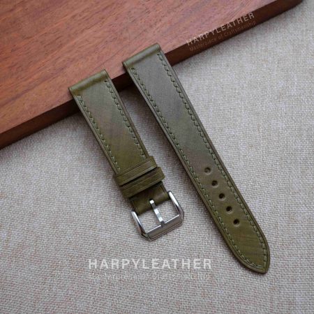 Olive-green-mozart-flat-watch-strap