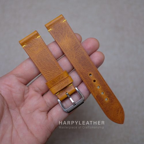 golden-yellow-waxy-slim-watch-strap