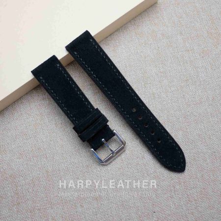 Black Suede Flat Watch Strap