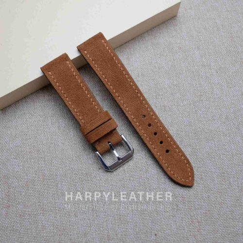 Brown-suede-Flat-watch-strap