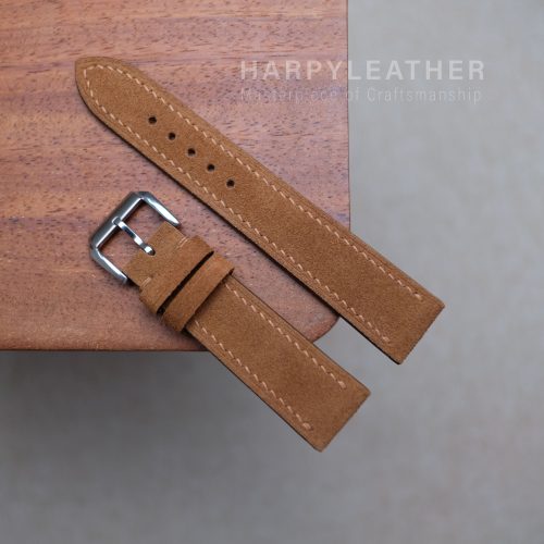 Brown suede Flat watch strap 3