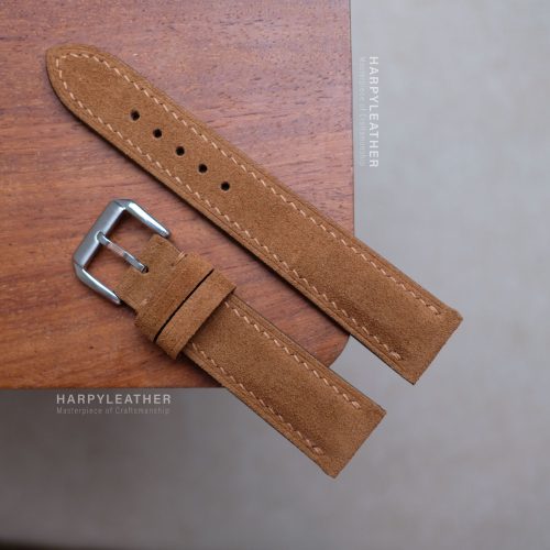 Brown suede watch strap 2