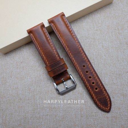 Brown-waxy-leather-watch-strap