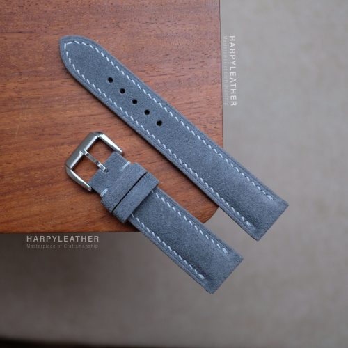 Gray suede watch strap 2