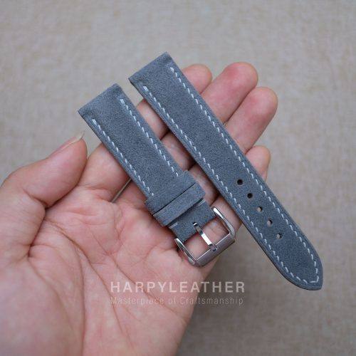 Gray suede watch strap 3