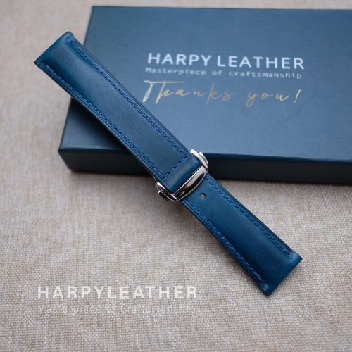 Navy Blue waxy strap omega style clasp 3