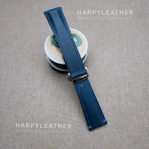 Navy Blue waxy strap omega style clasp 4