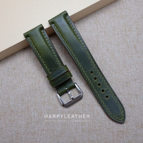 Olive-green-waxy-watch-strap