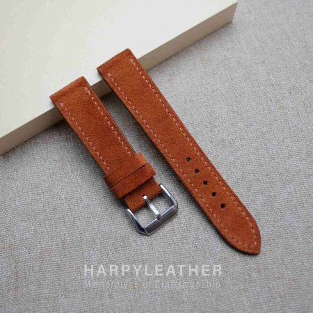 Orange-suede-flat-watch-strap