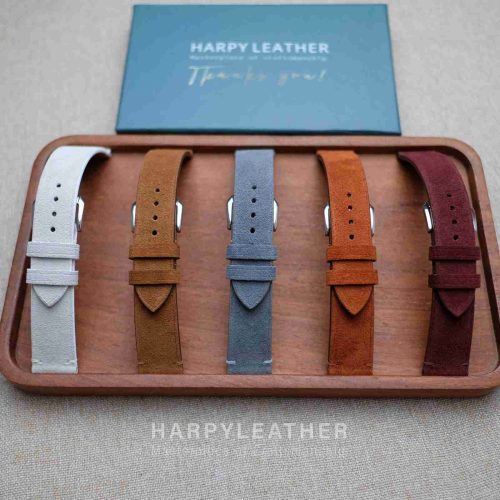 Slim Suede leather watch strap 3