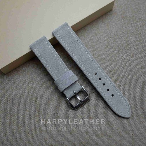 White-suede-flat-watch-strap