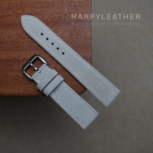 White suede flat watch strap 3