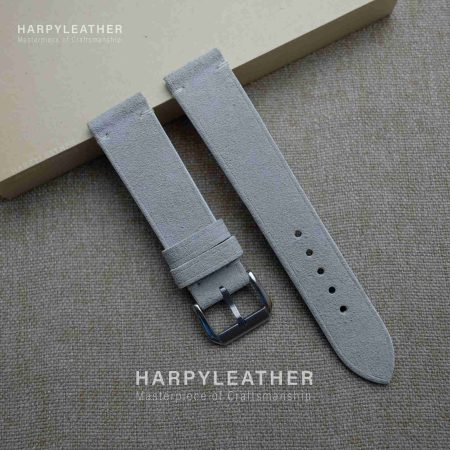 White-suede-slim-watch-strap