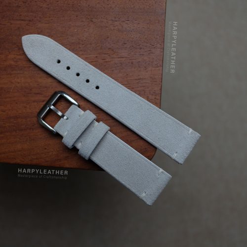 White suede slim watch strap 2