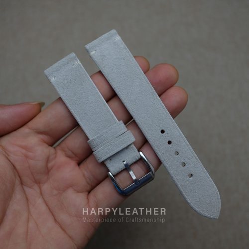 White suede slim watch strap 3