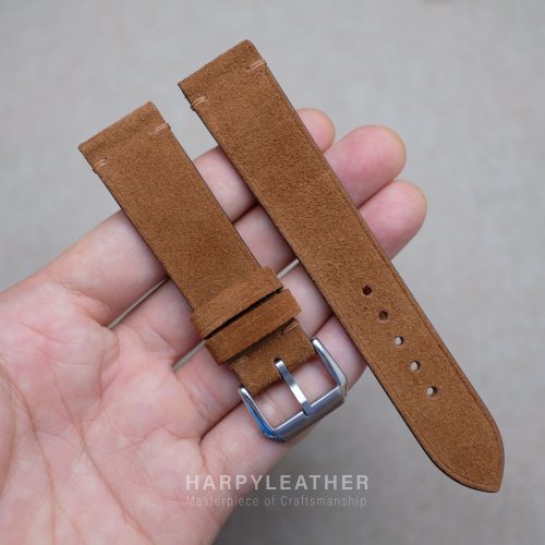 brown suede slim watch strap 3