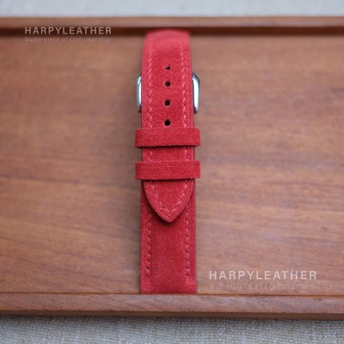 red suede leather watch strap 4