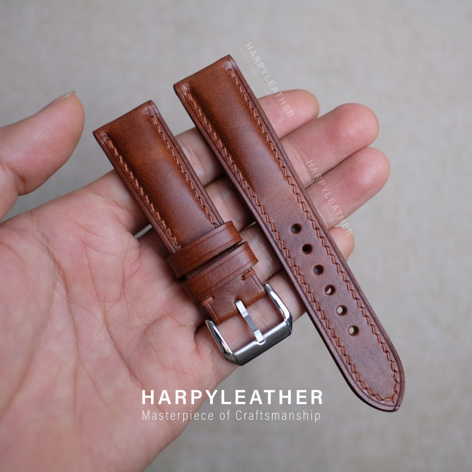 Chesnut brown museum calf leather watch strap chesnut-brown-museum-calf-leather-watch-strap